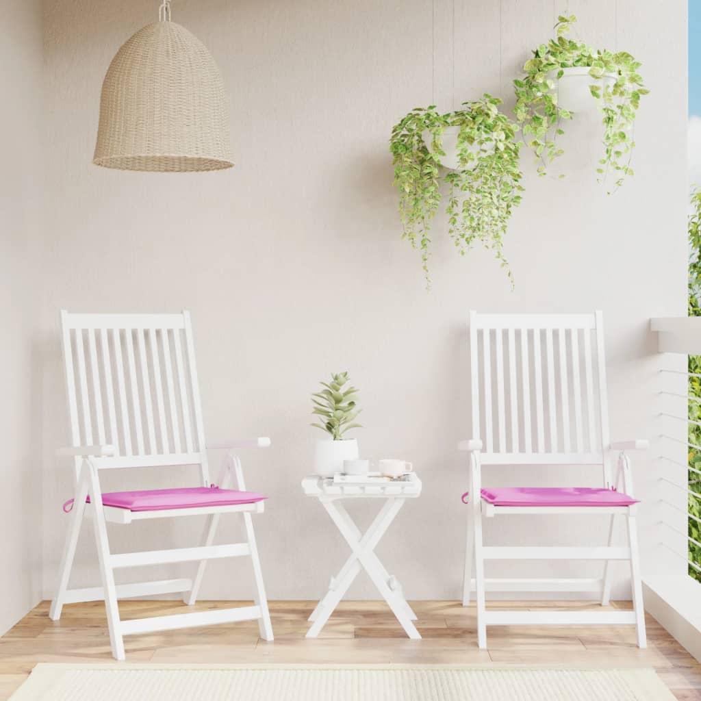 Hynder til havestol 2 stk. 40x40x3 cm stof pink