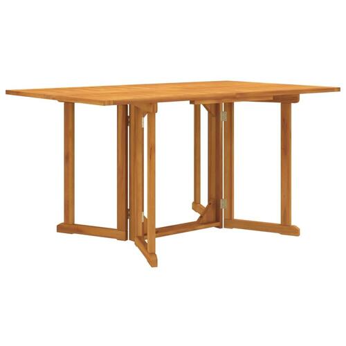 Foldbart havebord 150x90x75 cm massivt teaktræ
