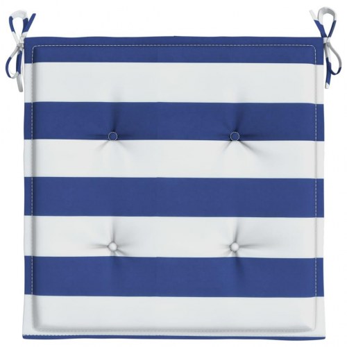 Stolehynder 2 stk. 40 × 40 × 4 cm - stribet blå/hvid oxfordstof