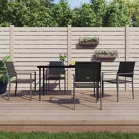 Havestole 4 stk. 54x62,5x89 cm polyrattan sort