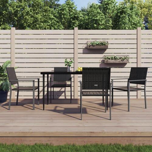 Havestole 4 stk. 54x62,5x89 cm polyrattan sort