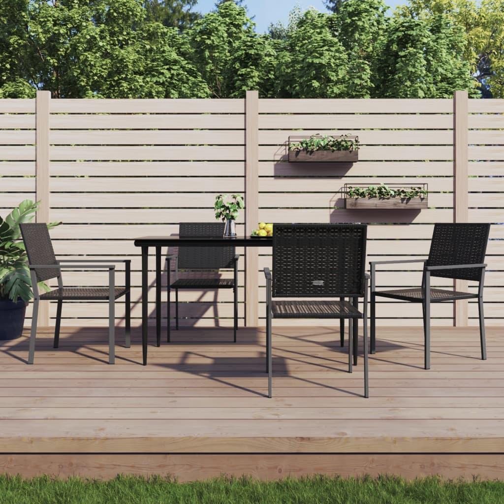 Havestole 4 stk. 54x62,5x89 cm polyrattan sort