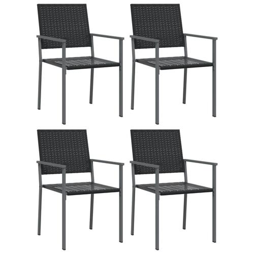 Havestole 4 stk. 54x62,5x89 cm polyrattan sort