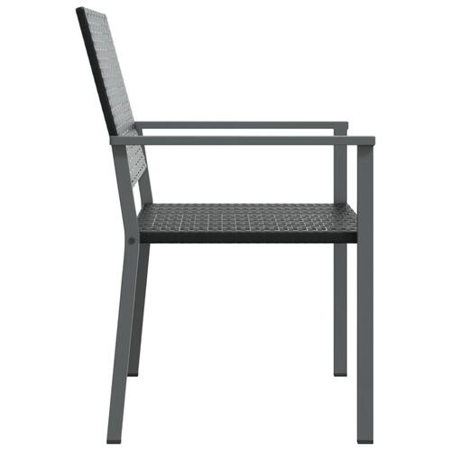 Havestole 4 stk. 54x62,5x89 cm polyrattan sort