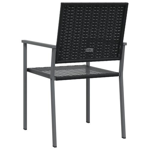Havestole 4 stk. 54x62,5x89 cm polyrattan sort