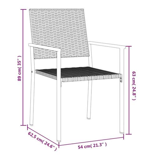 Havestole 4 stk. 54x62,5x89 cm polyrattan sort