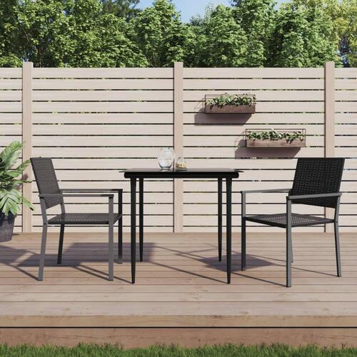 Havestole 2 stk. 54x62,5x89 cm polyrattan sort