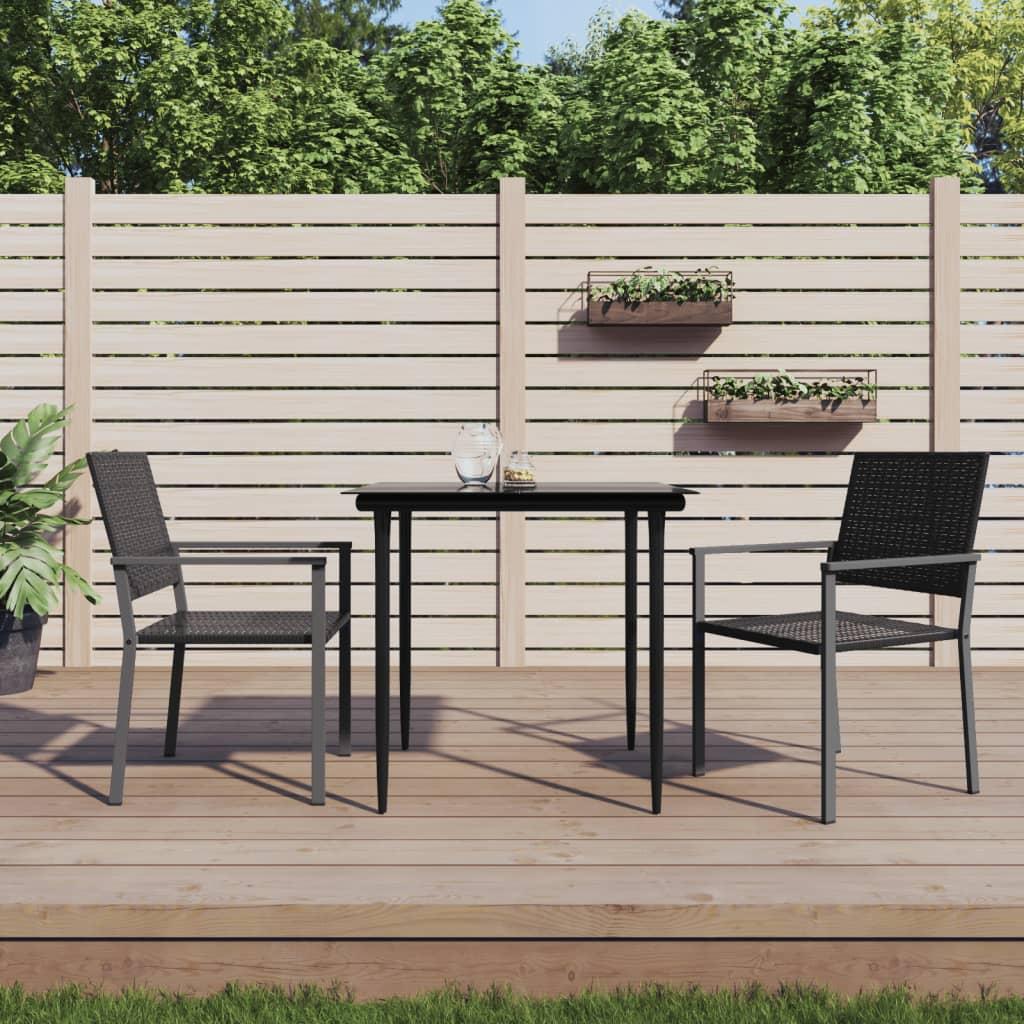 Havestole 2 stk. 54x62,5x89 cm polyrattan sort