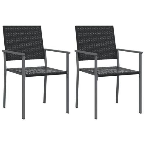 Havestole 2 stk. 54x62,5x89 cm polyrattan sort