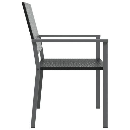 Havestole 2 stk. 54x62,5x89 cm polyrattan sort