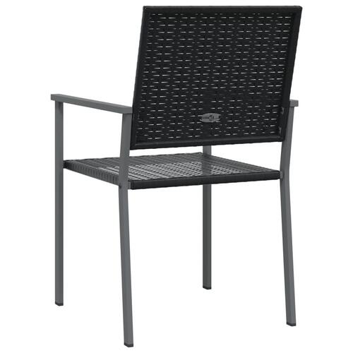 Havestole 2 stk. 54x62,5x89 cm polyrattan sort