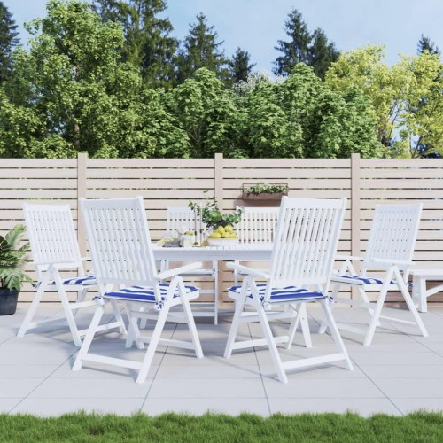 Stolehynder 6 stk. - 40 × 40 × 4 cm - blå/hvide striber i oxfordstof