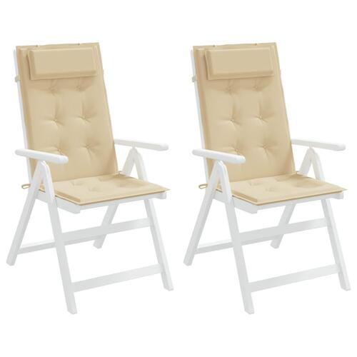Stolehynder m. høj ryg 2 stk. oxfordstof beige