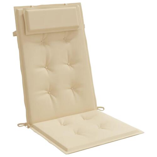 Stolehynder m. høj ryg 6 stk. oxfordstof beige