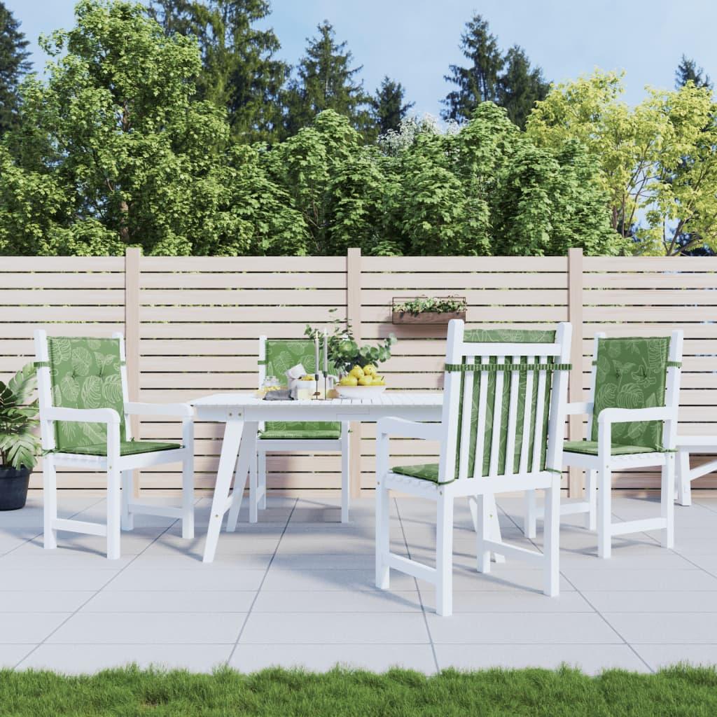 Stolehynder med lav ryg 4 stk. stof bladmønster billede