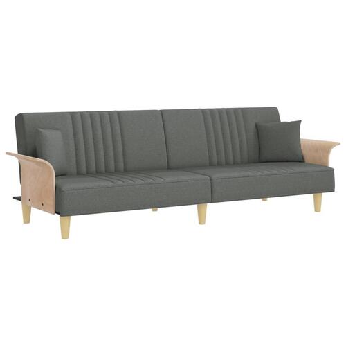 Sovesofa med armlæn stof mørkegrå