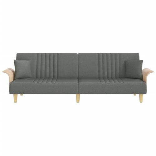 Sovesofa med armlæn stof mørkegrå
