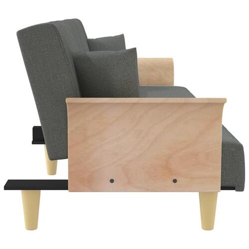 Sovesofa med armlæn stof mørkegrå