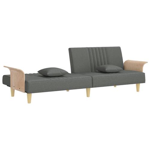 Sovesofa med armlæn stof mørkegrå