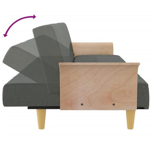 Sovesofa med armlæn stof mørkegrå