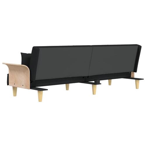 Sovesofa med armlæn stof sort