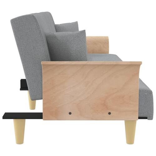 Sovesofa med armlæn stof lysegrå
