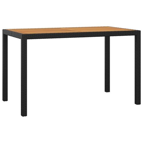 Spisebordssæt til haven 3 dele med hynder polyrattan sort