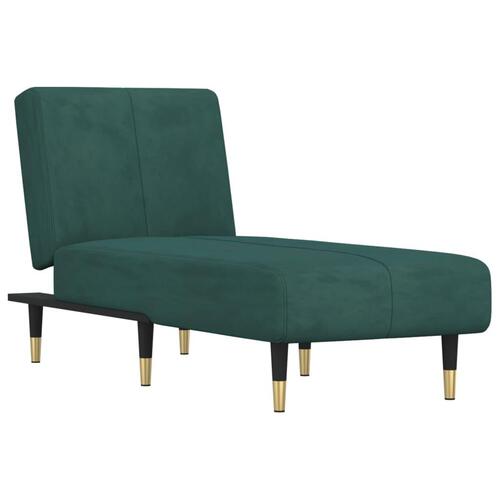 Chaiselong velour mørkegrøn
