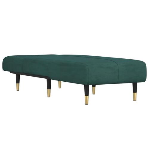 Chaiselong velour mørkegrøn