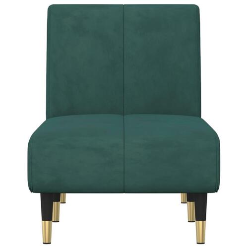 Chaiselong velour mørkegrøn