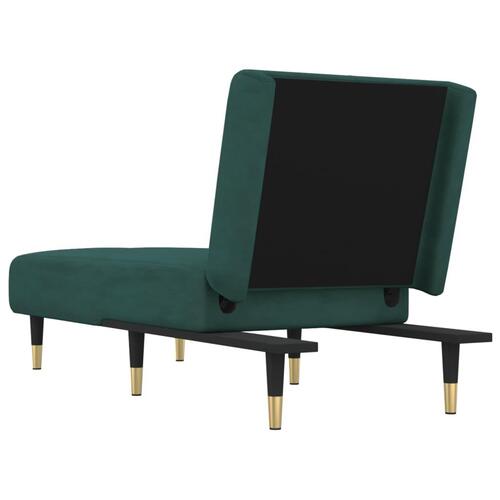 Chaiselong velour mørkegrøn