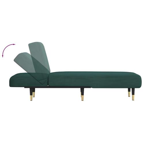Chaiselong velour mørkegrøn