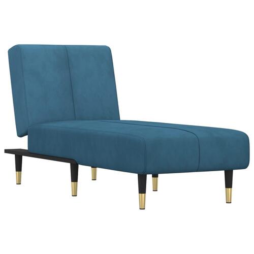 Chaiselong velour blå