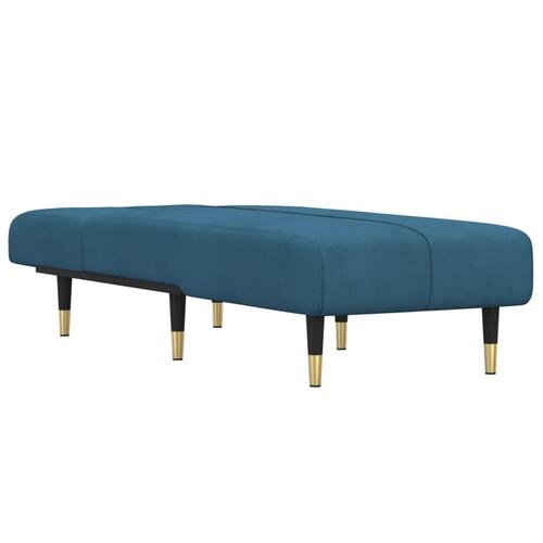 Chaiselong velour blå