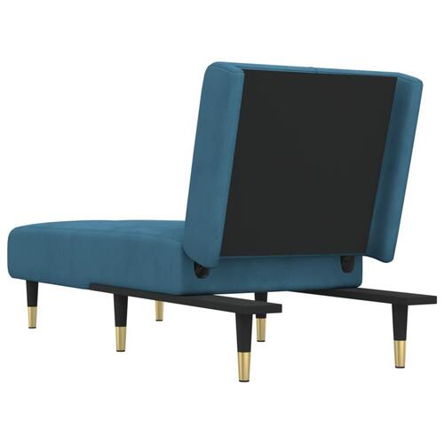 Chaiselong velour blå