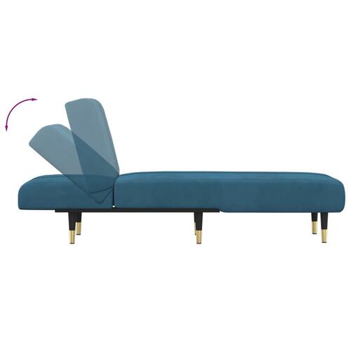Chaiselong velour blå