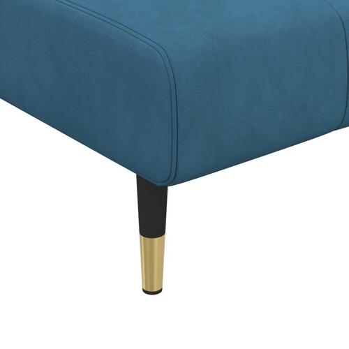 Chaiselong velour blå