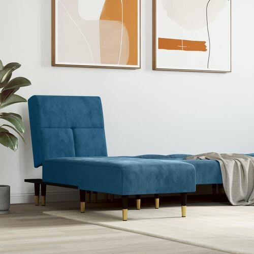 Chaiselong velour blå