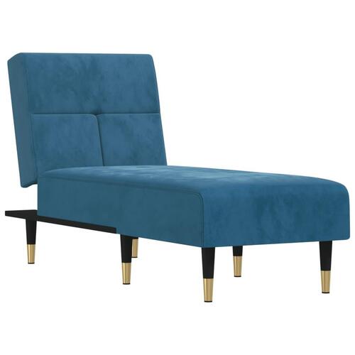 Chaiselong velour blå