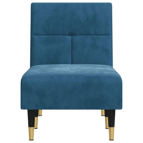 Chaiselong velour blå