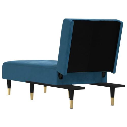 Chaiselong velour blå