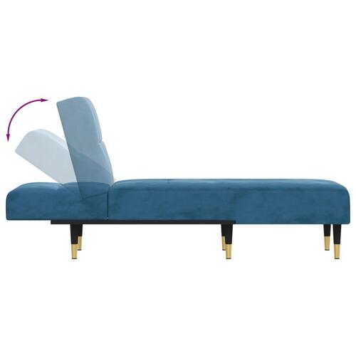 Chaiselong velour blå