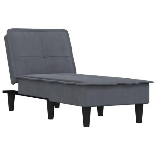 Chaiselong velour mørkegrå