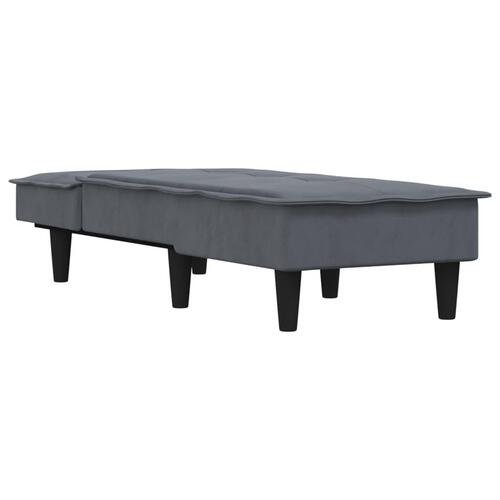 Chaiselong velour mørkegrå