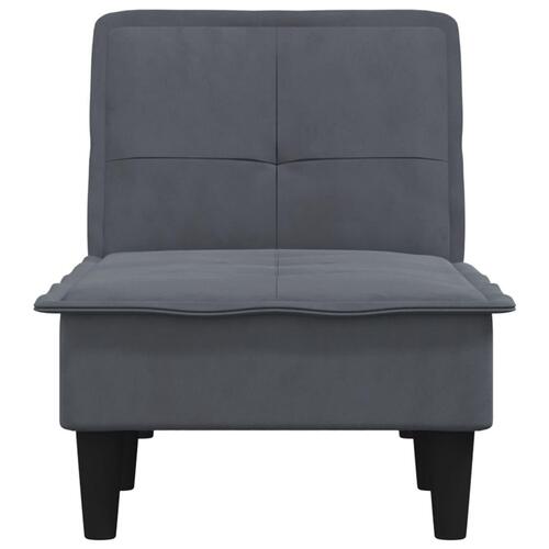 Chaiselong velour mørkegrå
