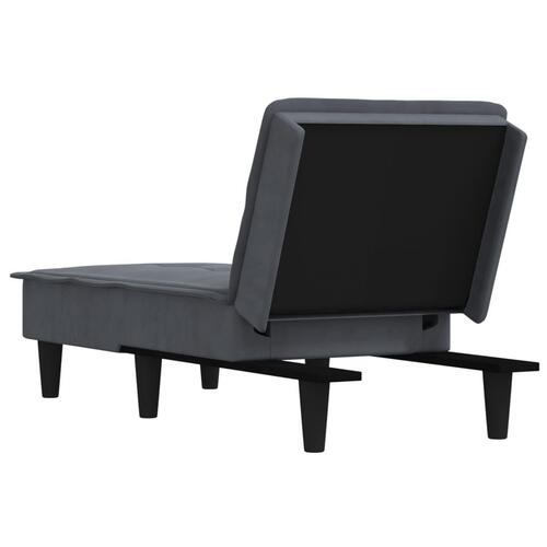 Chaiselong velour mørkegrå