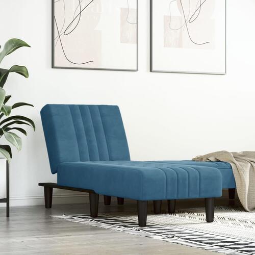 Chaiselong velour blå