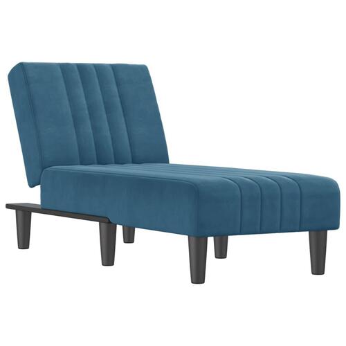 Chaiselong velour blå