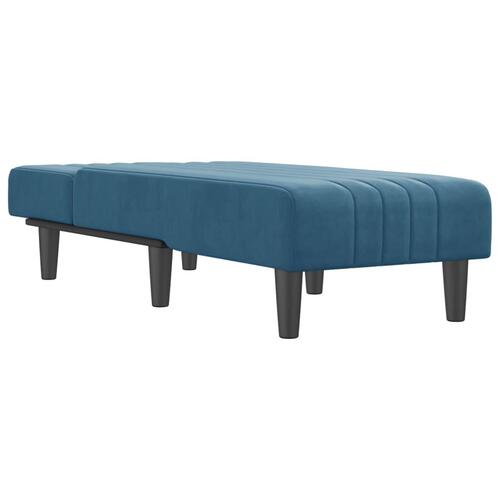 Chaiselong velour blå