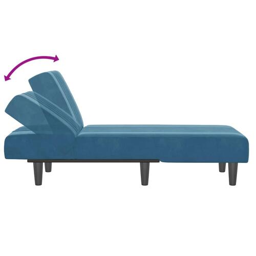 Chaiselong velour blå